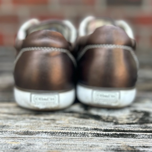 Coach Barrett Logo Brown/White Canvas Casual Fashion Sneakers Size 8.5 - Picture 12 of 13